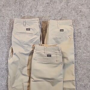 Lot of 3 Cintas Susan Fit Work Pants Women's Size 8 SH Beige Flat Front